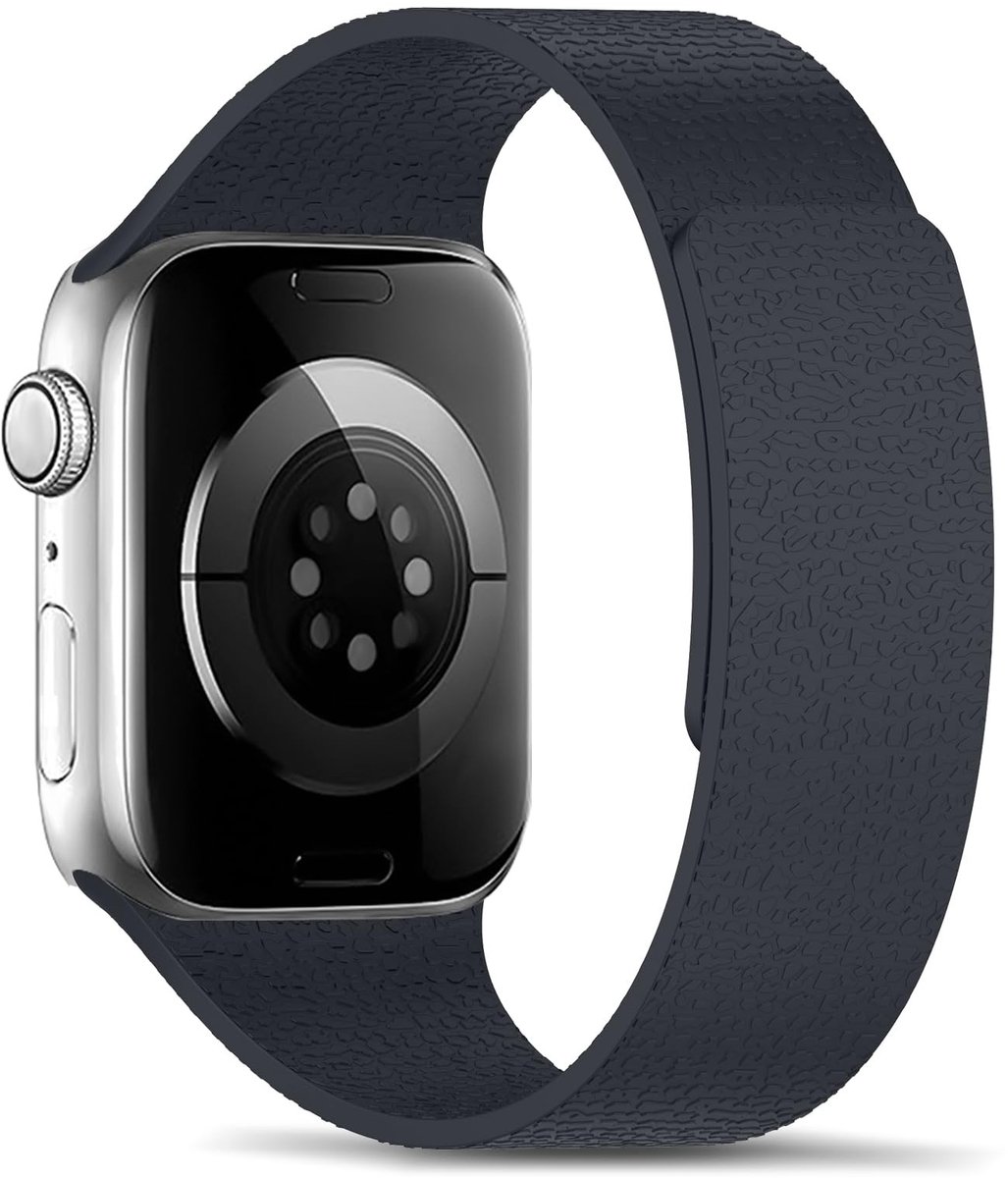 ONF3 - Bracelet Apple Watch - Vervangingsband - Magnetisch silicone - Cosmic Grey - Geschikt voor Series 10 42 mm - Accessoire voor smartwatch