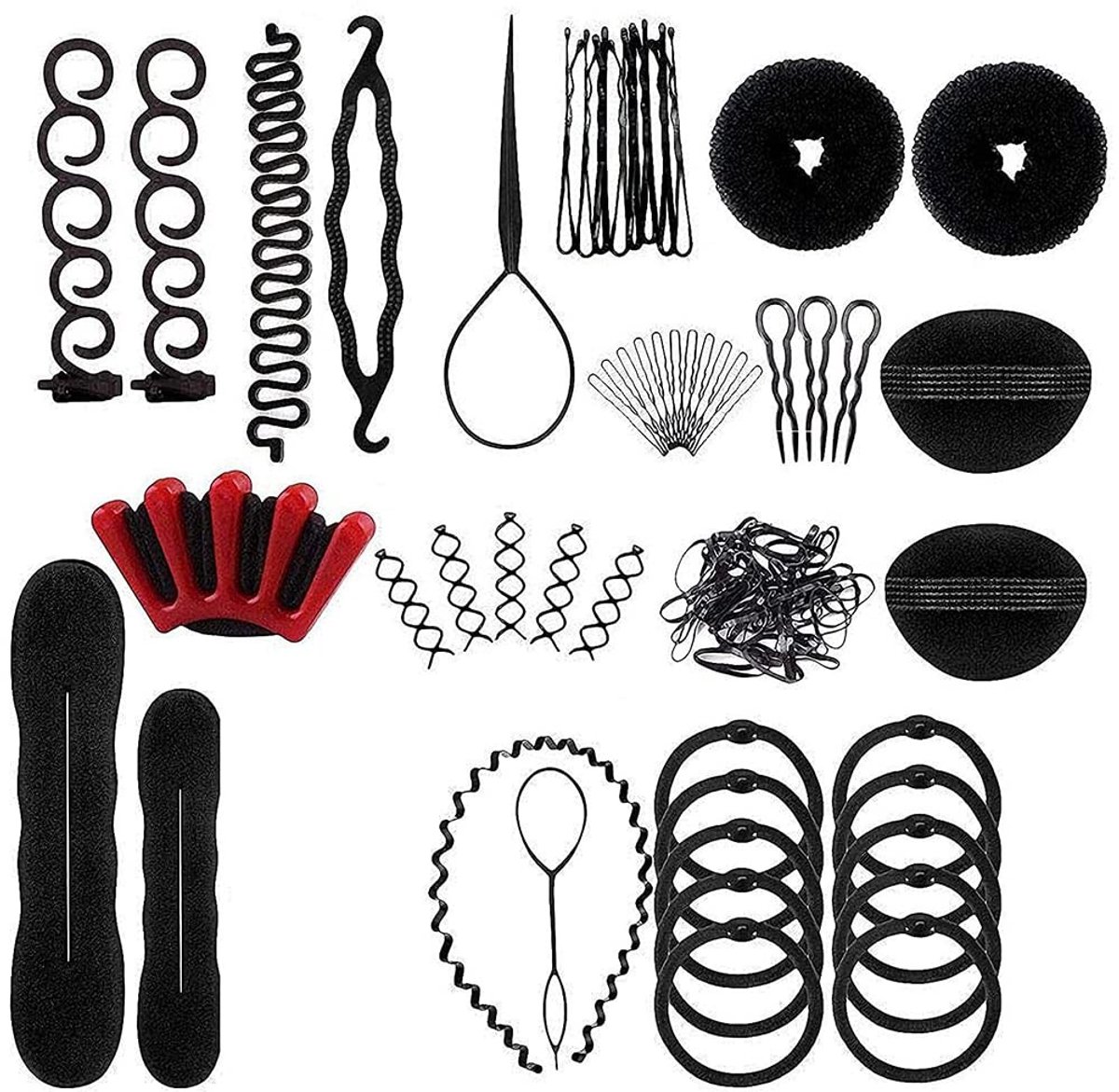 Allecto - Haar Styling Set - DIY Accessoires voor Haarcreaties - 40-delig - Creatieve Haarstijlen - Geschikt voor Thuisgebruik - Inclusief Diverse ...
