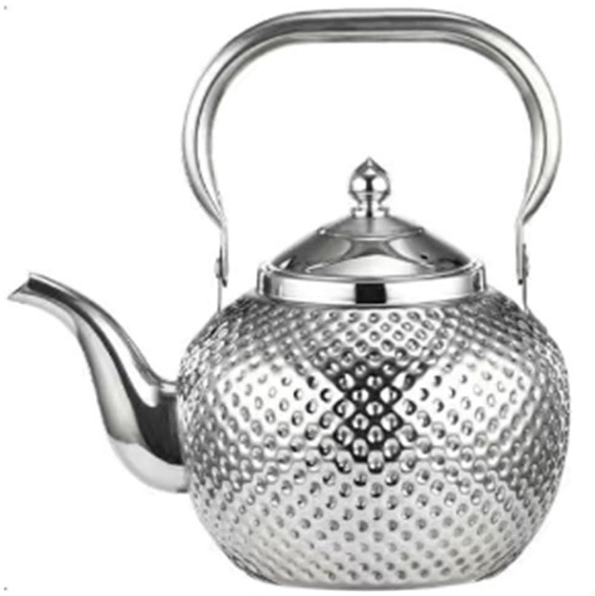 Nikou Hammered Theepot 1.2L RVS met Filter - Geschikt voor Inductie en Gas