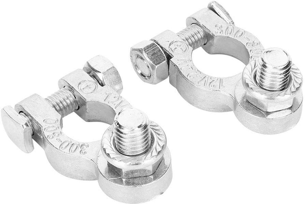 aladdien - Aluminium Accuterminals 10mm - Universele Positieve en Negatieve Terminals - Betrouwbaar en Duurzaam - Ideaal voor Auto en Motor - Gemakk..