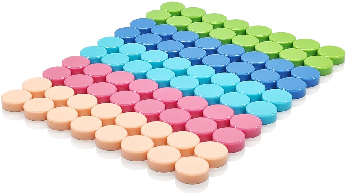 Allecto - Fridge Magnets - Kleurrijke Magneten - Decoratief en Functioneel - Macaron-Magnet-80PCS - Sterke Heftkracht - Geschikt voor Koelkast en K...
