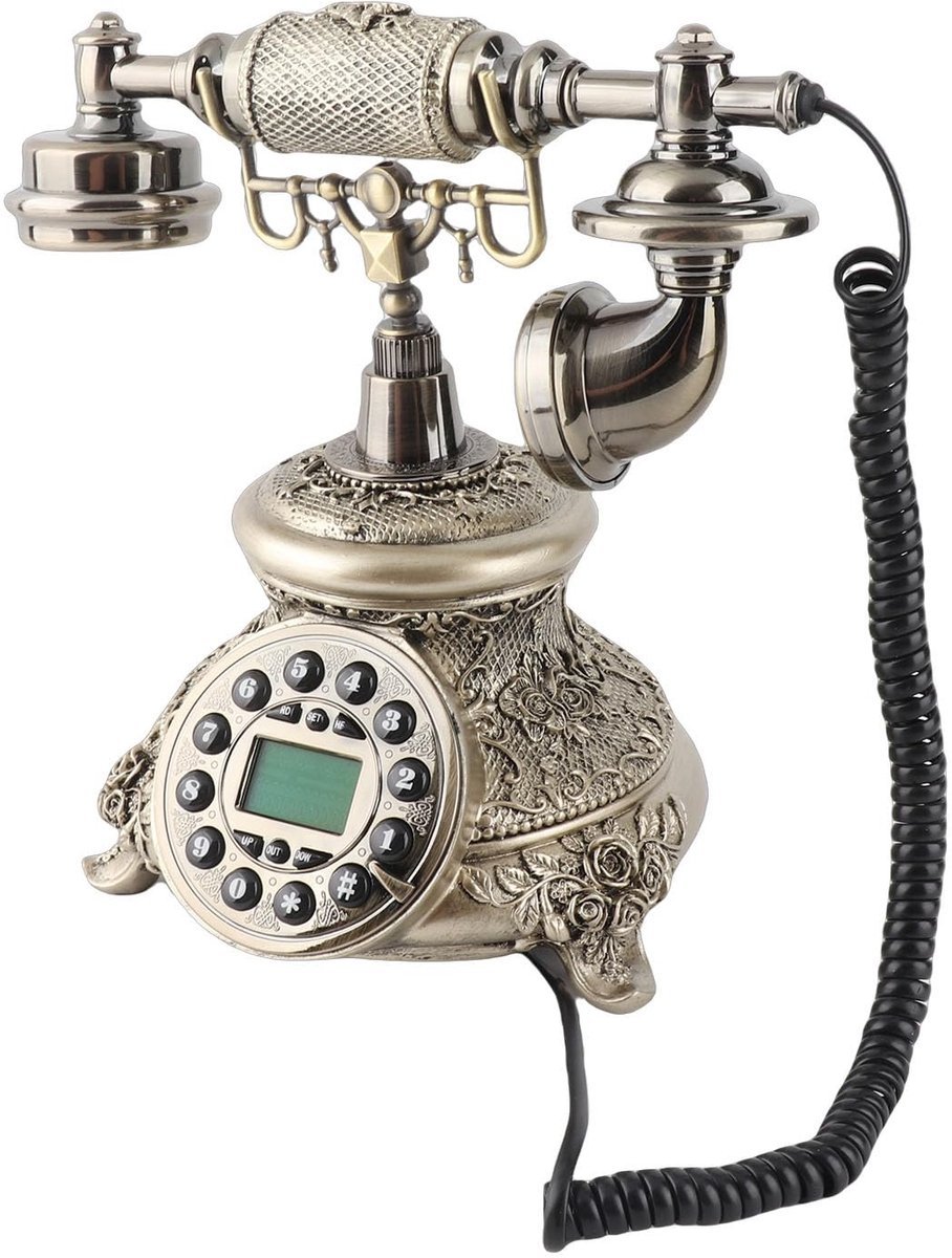 aladdien - Retro Telefoon - Vintage Snoergebonden Telefoon - Nostalgische Beleving - Europese Telefoon - LCD-Display - Geschikt voor Thuis - ASHATAw...