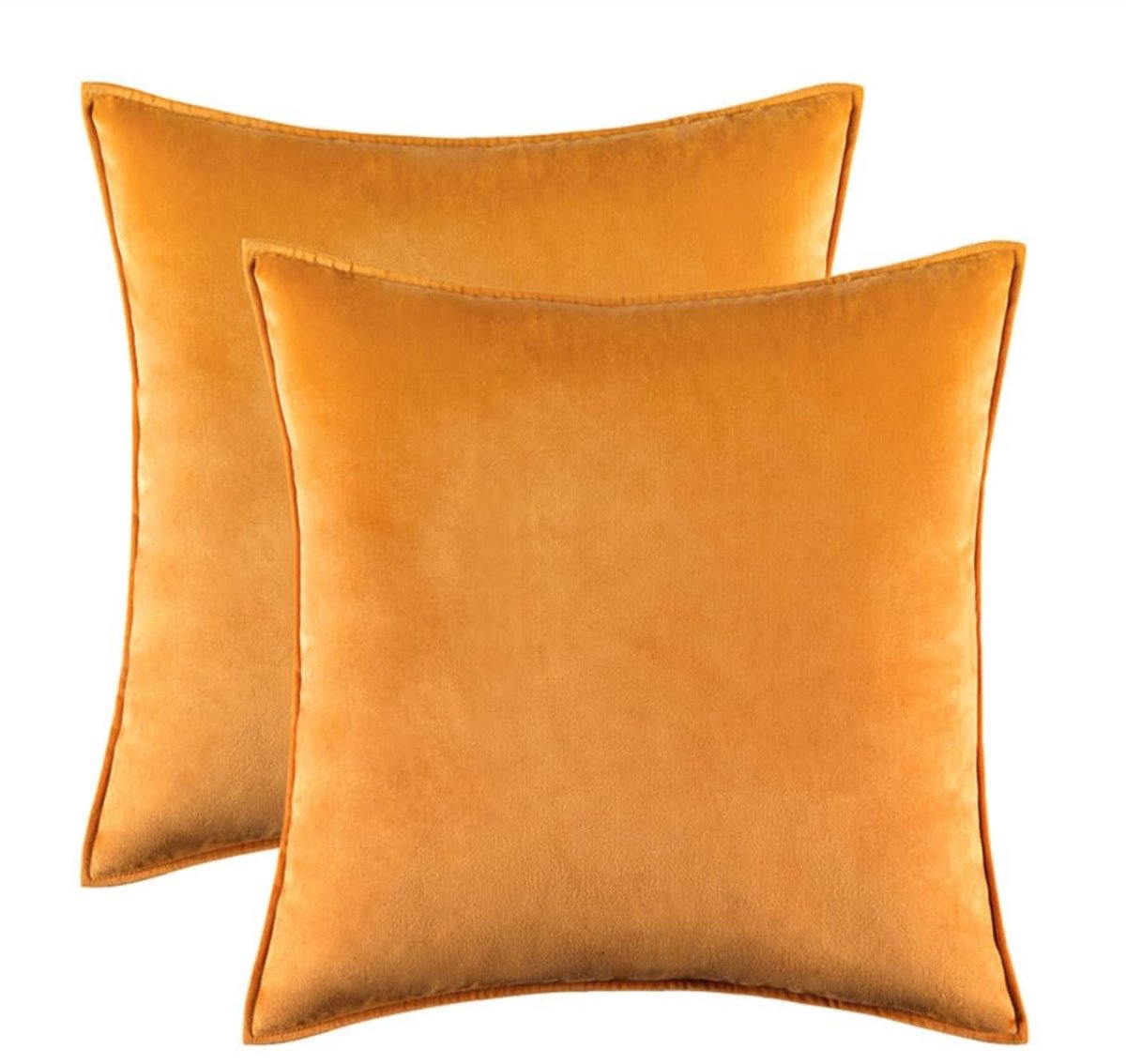 Set van 2 Velvet Kussenslopen - Decoratieve Kussens - 50x50 cm - Oranje