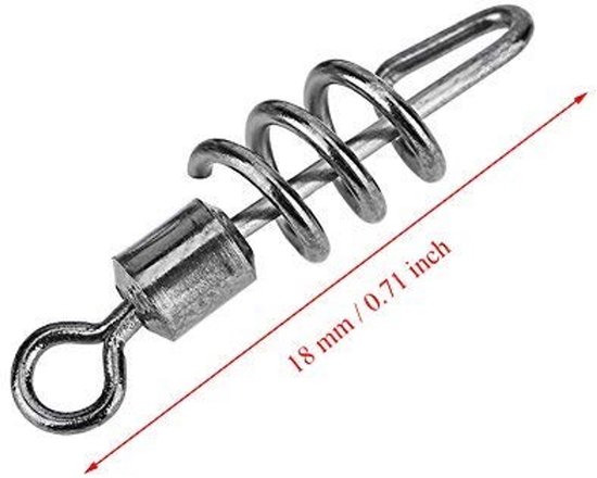 50 Stuks Roterende Barrel Swivels van RVS - Vis Swivel, Schroef Snap, Haak Connector voor Vissen van Merkloos — afbeelding 5