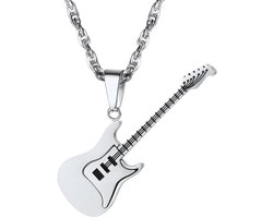 PROSTEEL Gitaarketting voor Heren - Roestvrijstalen Plectrum-hanger, Verstelbare Muzikale Sieraden