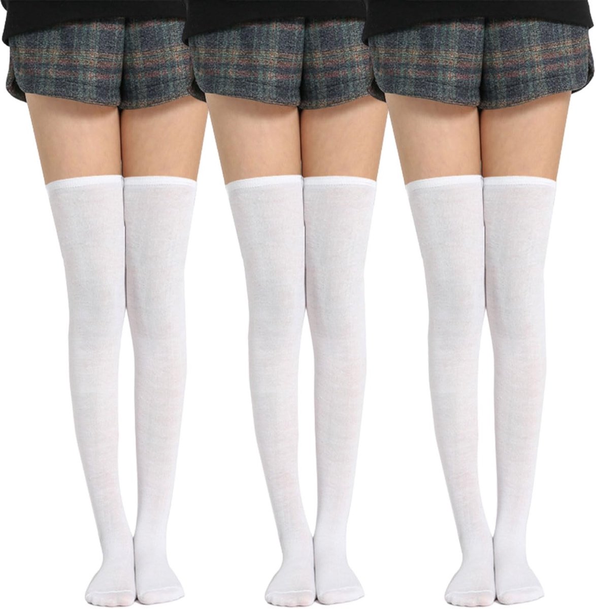 Allecto - Dames Kousen - Extra Lange Thigh High - Wit - Over Knee Kousen - Perfect voor Mode en Comfort - Geschikt voor Dames - Kleur Wit