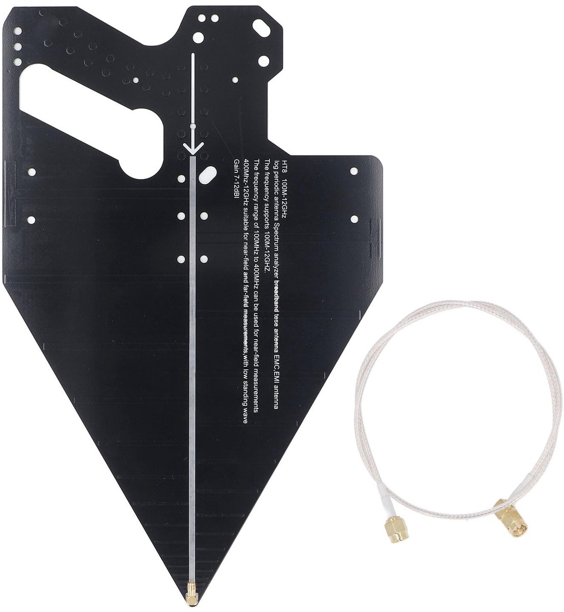 Allecto - Log Periodic Antenne - 0.1-12GHz - Passieve Directionele Antenne - Voor Signaalmeting - Betrouwbare Prestaties - Geschikt voor Diverse To..