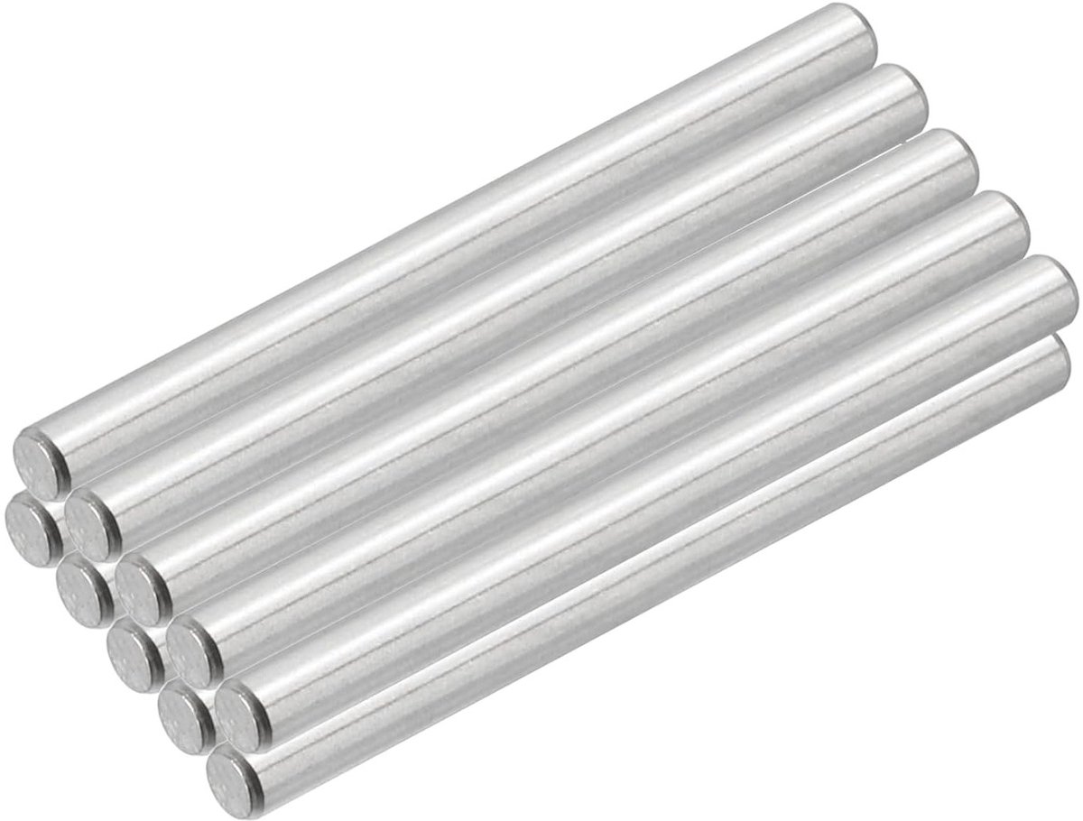 304 RVS Plugs 3 x 40 mm - 10 Stuks Groefpennen voor Meubels, Bunk Beds en Bevestigingen
