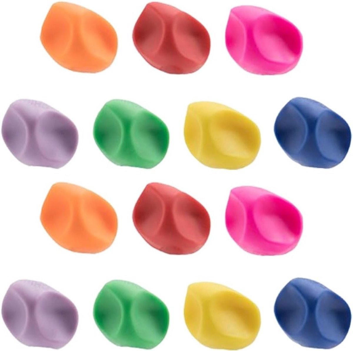 Set van 14 correctiehandvatten, kleurrijke schrijfhulp voor kinderen, ergonomische hulpmiddelen voor een betere grip en schrijfvaardigheid