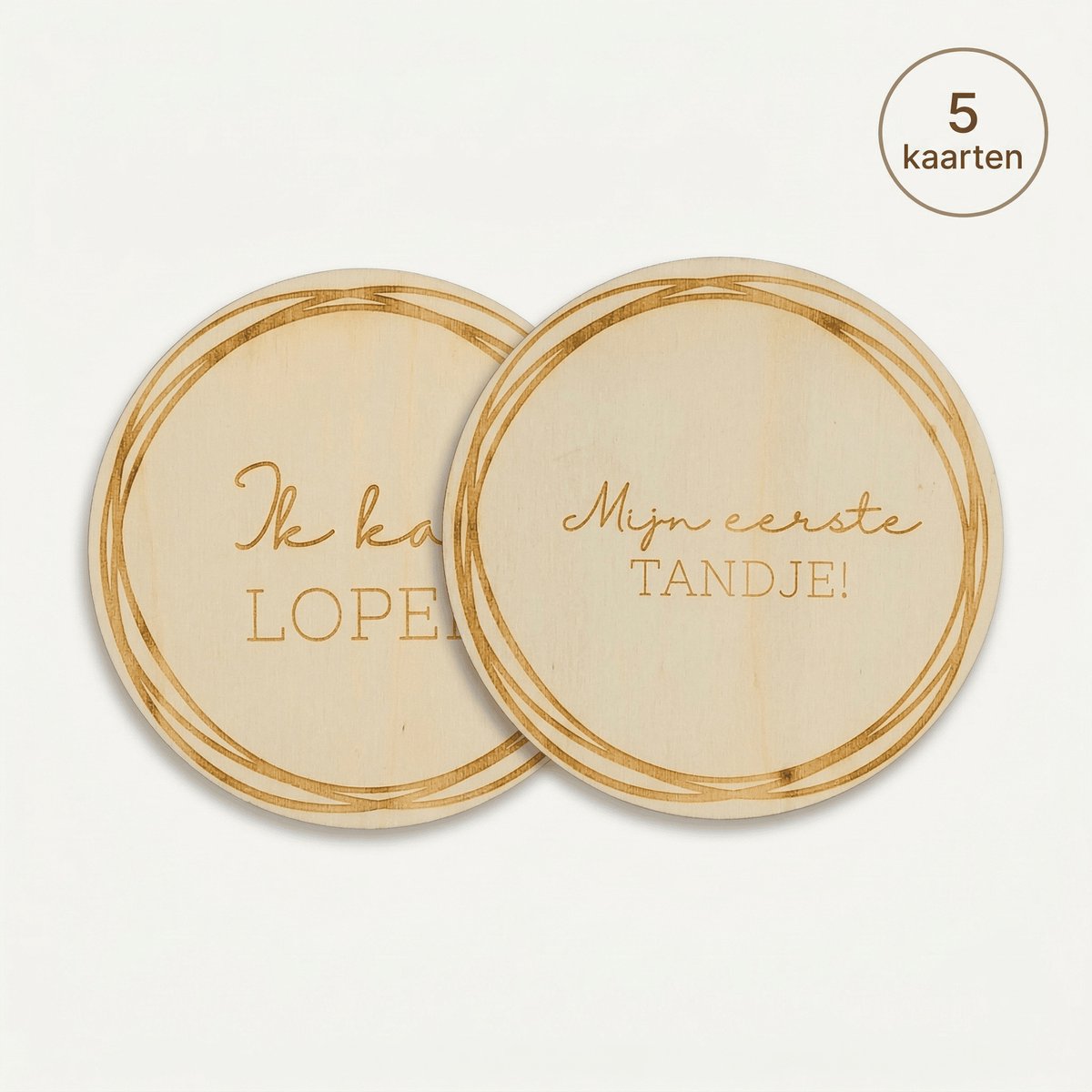 Mikki Joan - Mijlpaalkaarten Set - Momenten - Motief Graan - Milestone kaarten - 5 stuks - Beide zijde gegraveerd