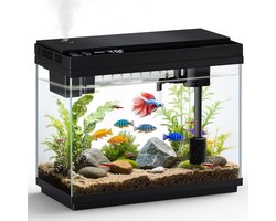 Complete Nano Aquarium Set van 9 Liter met LED Verlichting, Zelfreinigende Pomp en Filter, Ideaal voor Beginners en Aromatherapie