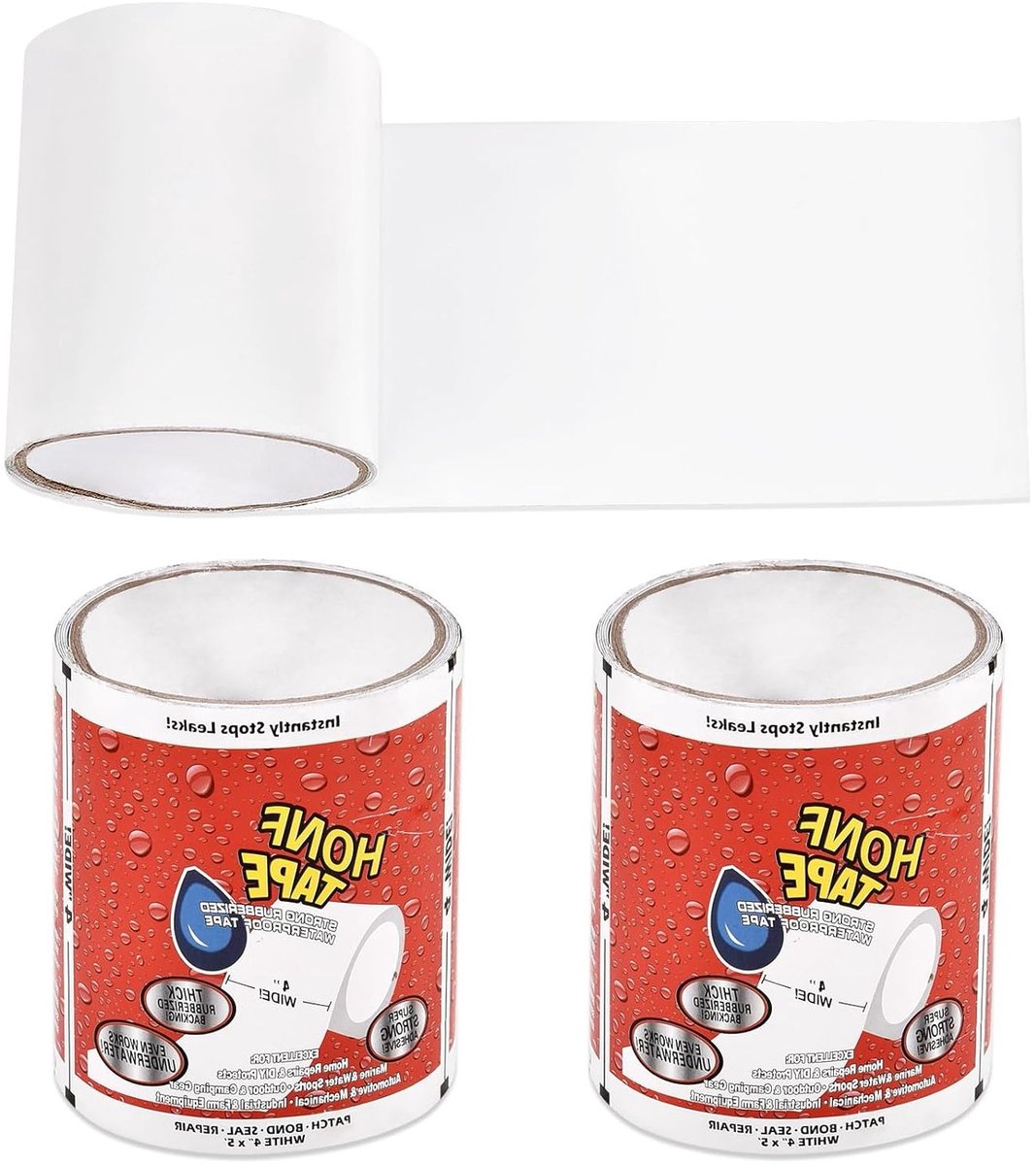 2 Stuks Zelfklevende Isolatietape, Witte Reparatietape 10cm×150cm, Ideaal voor Loodgieterswerk en Sealing