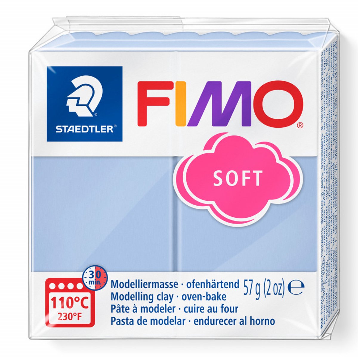 Fimo boetseerklei Soft blauw 56g - creatieve ovenklei voor kinderen.