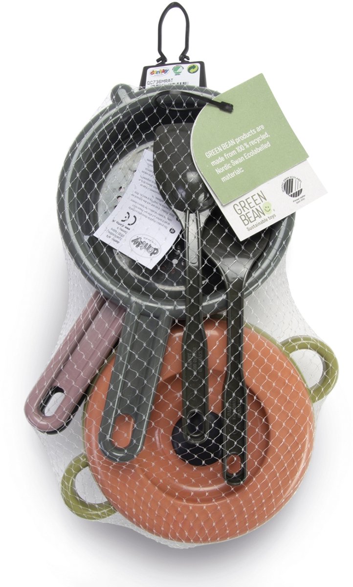 Dantoy Green Bean pannenset speelgoedkeuken 7-delig multicolor. — afbeelding 5