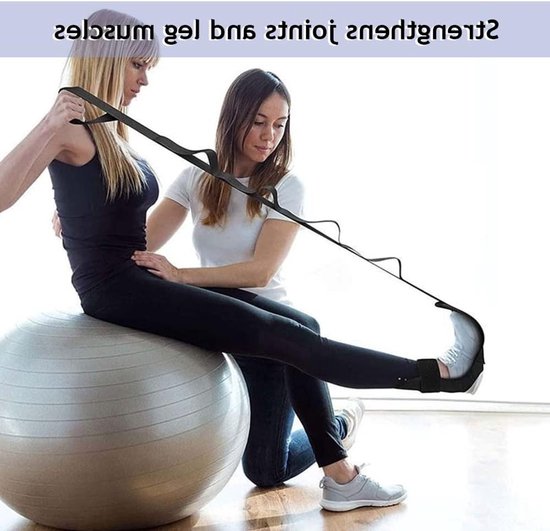 Elastiek - Fascial stretcher - Yoga stretchring - Elastiek - Yoga riem - Fascia stretcher - Pijnloze been stretchband - Geschikt voor yoga, fysiotherapie, revalidatietraining (zwart) van Merkloos — afbeelding 5