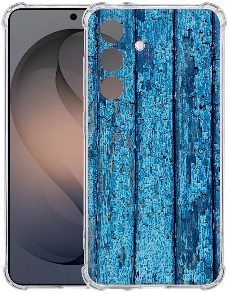 TPU Siliconen Hoesje Samsung Galaxy S26 Wood Blue Schokbestendig