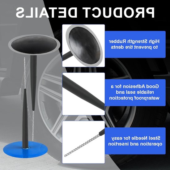 24 Stuks Reparatieset voor Autobanden - Rubber Paddenstoel Reparatiebanden — afbeelding 4