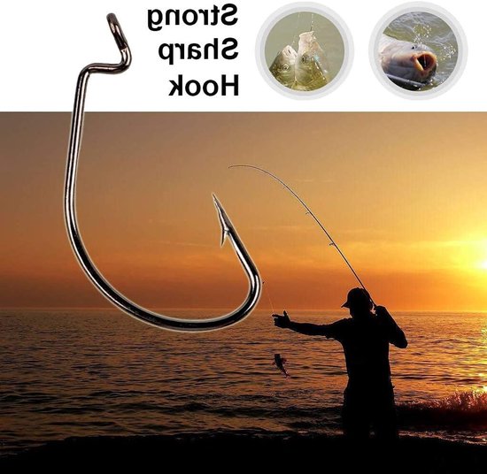 Carbon Stalen Worm Senko Aas Jig 50/100 Stuks Vissen Haak met Plastic Doos voor Effectieve Visserij van Merkloos — afbeelding 3
