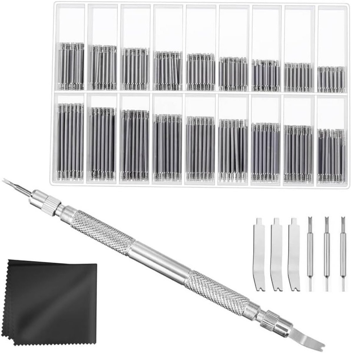 Horloge Link Verwijder Kit met Veerpen Tool en 360 Stuks Horlogeband Link Pins voor Horloge Reparatie en Band Verwijdering