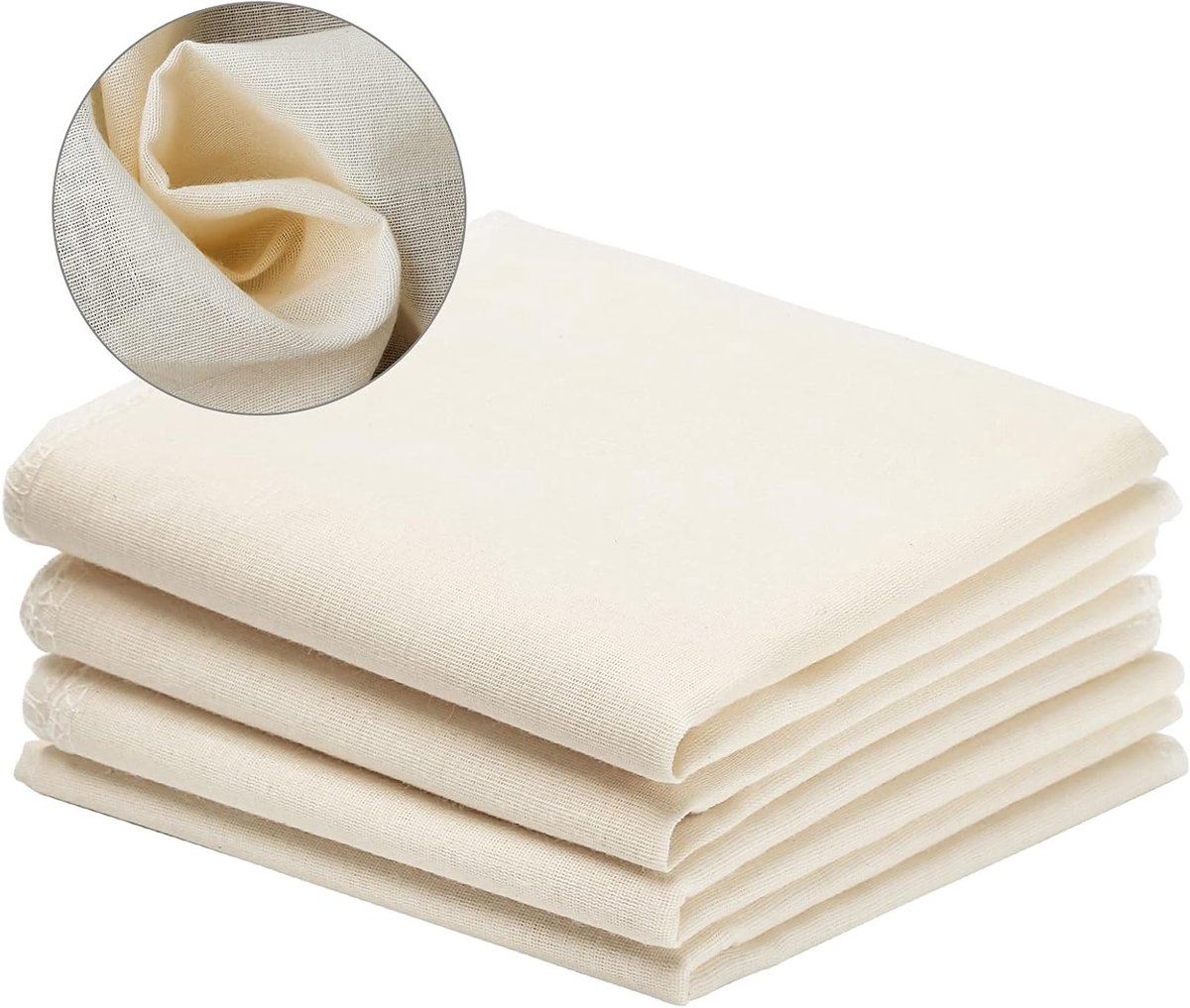 Set van 4 Katoenen Doeken voor Voedselfiltratie, Notenmelkzak, Kaasdoek en Baklinnen met Fijn Netwerk