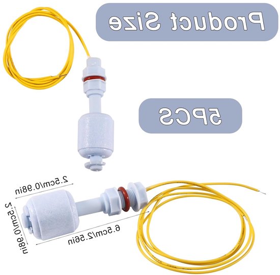 Joycabin 5pcs Float Switch Water Level Sensor, Float Switch, Level Switch, Side Mounted Horizontal Liquid Float Switch - ShopVlot — afbeelding 5