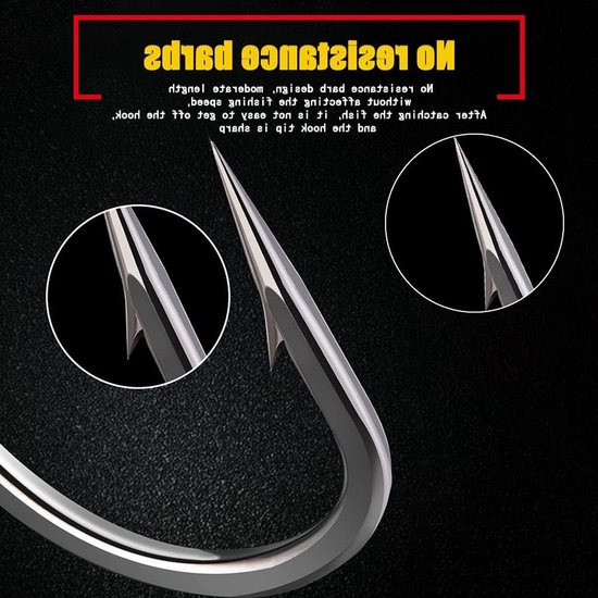 600 Stuks Carbon Staal Vishaak Set, 10 Maten met Oogjes en Barbs voor Zoet- en Zoutwater, Inclusief Plastic Opbergdoos van Merkloos — afbeelding 4