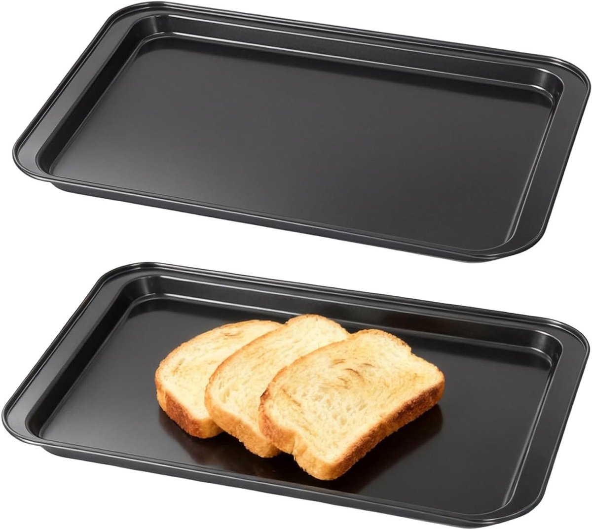 Set van 2 Bakplaten, 42.5 x 28.5 x 2.5 cm, Antiaanbaklaag, Ideaal voor Oven en Bakken, Duurzaam en Makkelijk Schoon te Maken