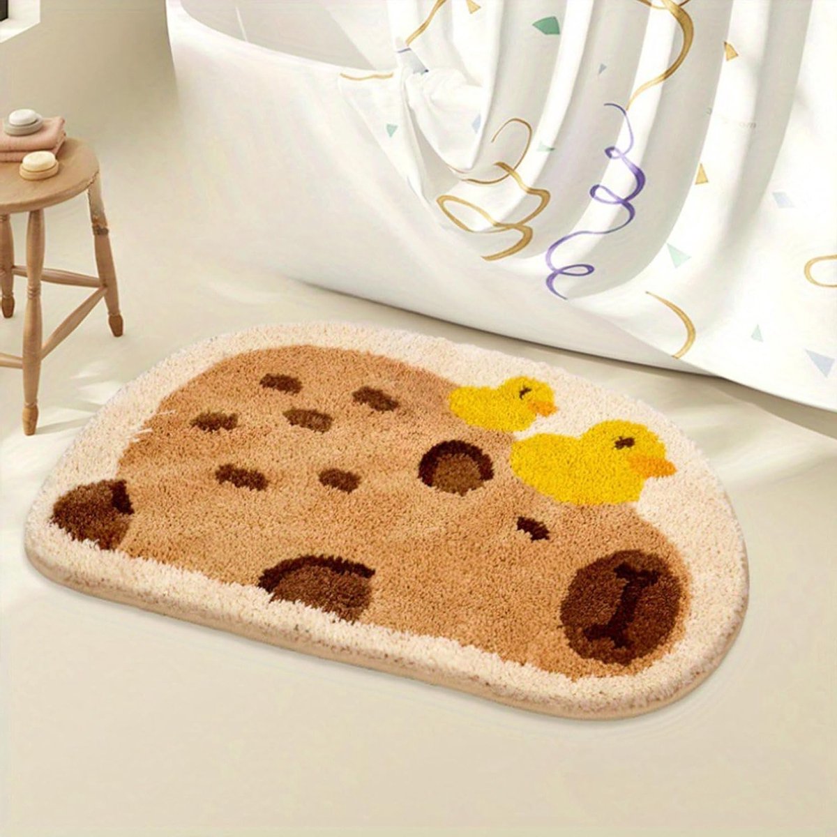 Zachte en Antislip Badmat met Kapybara en Eendjes Print, Wasbaar, Ideaal voor Toilet en Douche, 40x60cm