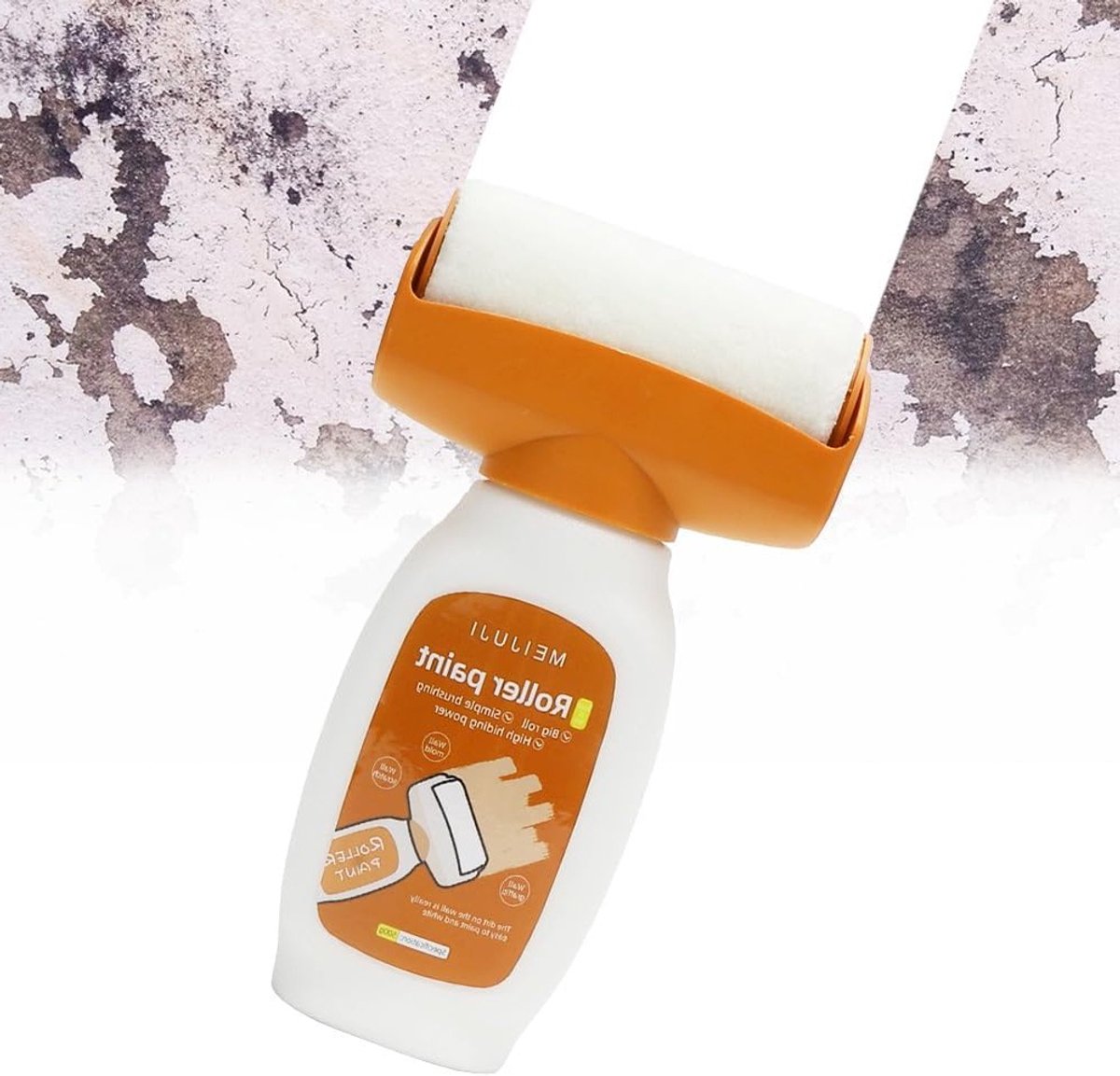 Muurverf reparatieverf 500 g - witte muurverf met verfroller - muurherstelset - ideaal voor graffiti vlekken - ShopVlot