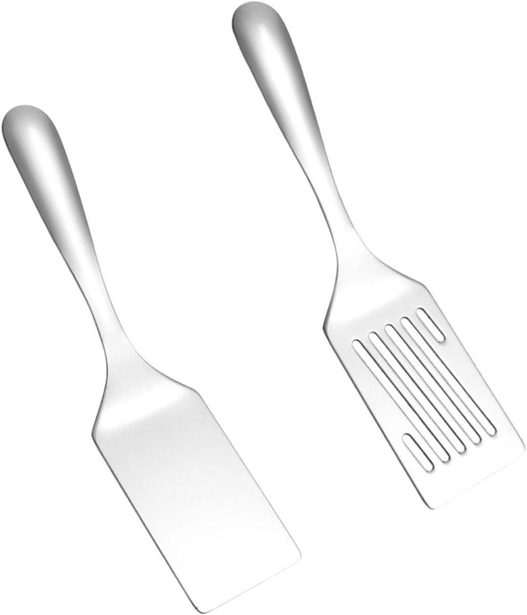 2x Roestvrijstalen Spatel Set voor Grillen en Bakken