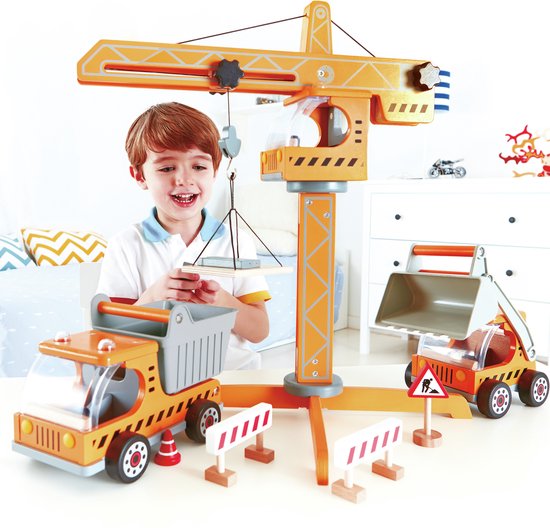 Hape houten speelgoed hijskraan