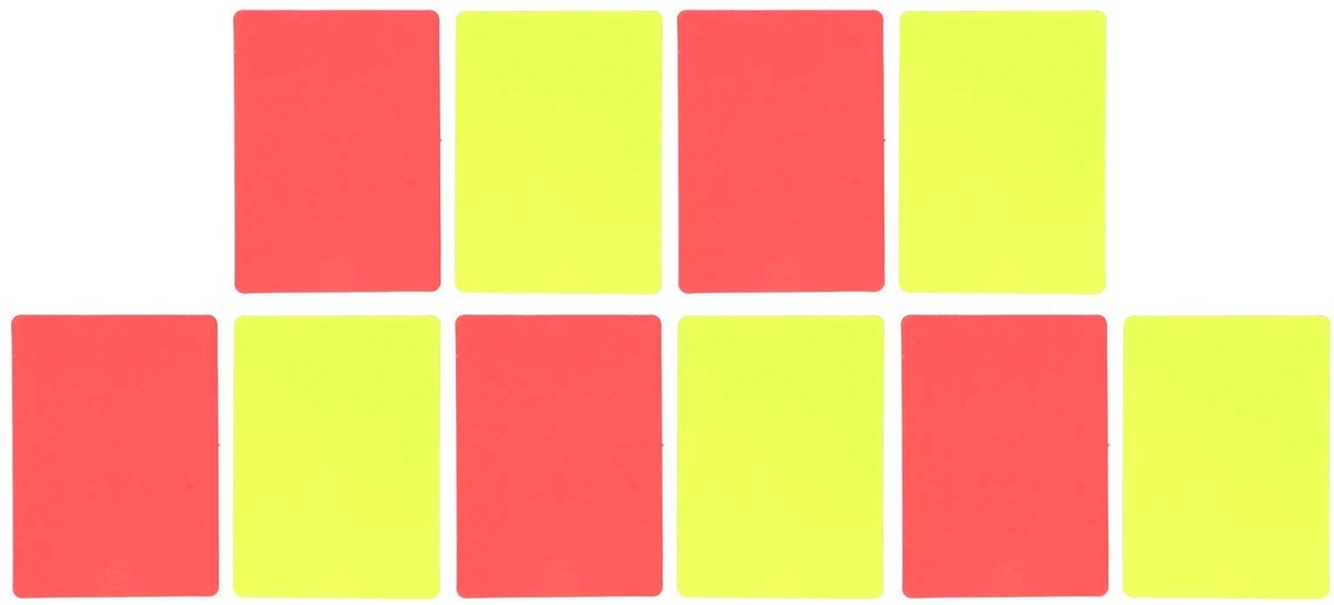 Allecto - Voetbalscheidsrechterkaarten - Rode en Gele Kaarten - Herbruikbaar en Duurzaam - Opvallende Kleuren - Sportaccessoires - Geschikt voor Vo..