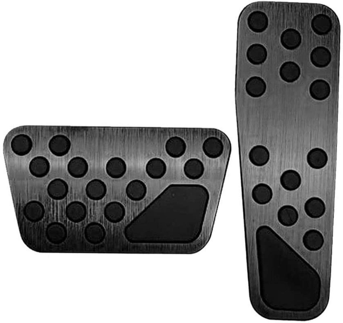 aladdien - Auto rem- en gaspedaalpads - Antislip rubberen pads - Zwart - Aluminiumlegering - Voor D-odge C-hallenger R-am C-hrysler 300C - 2 stuks