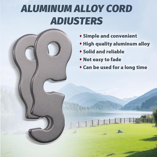Dailygoods- Windgesp 20 Stuks - Aluminium Legering - Tent Accessoires - Rope Spanning - Robuust en Duurzaam - Betrouwbare Ondersteuning - Tenthaak van Dailygoods — afbeelding 3