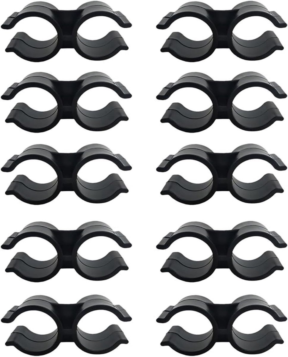 Dailygoods- Buisclip 10 Stuks - PVC Plastic - Dubbele Beugel - Diameter 24mm - Corrosiebestendig - Eenvoudige Installatie - Buisbeugel