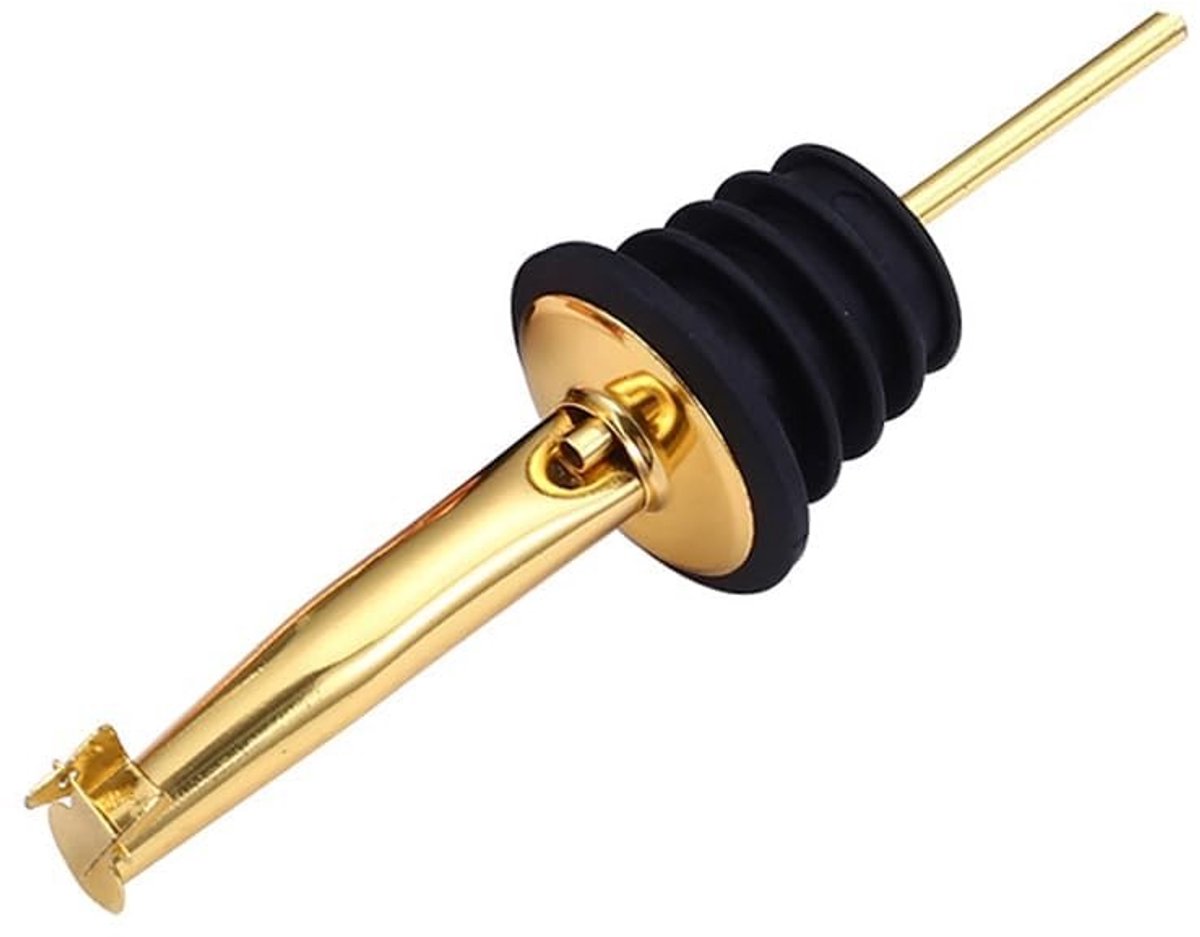 Allecto - automatische wijnflesstopper - wijnfles pourer - roestvrijstaal met stofkap - goud of zilver - geschikt voor oliën en alcohol - luxe uits..
