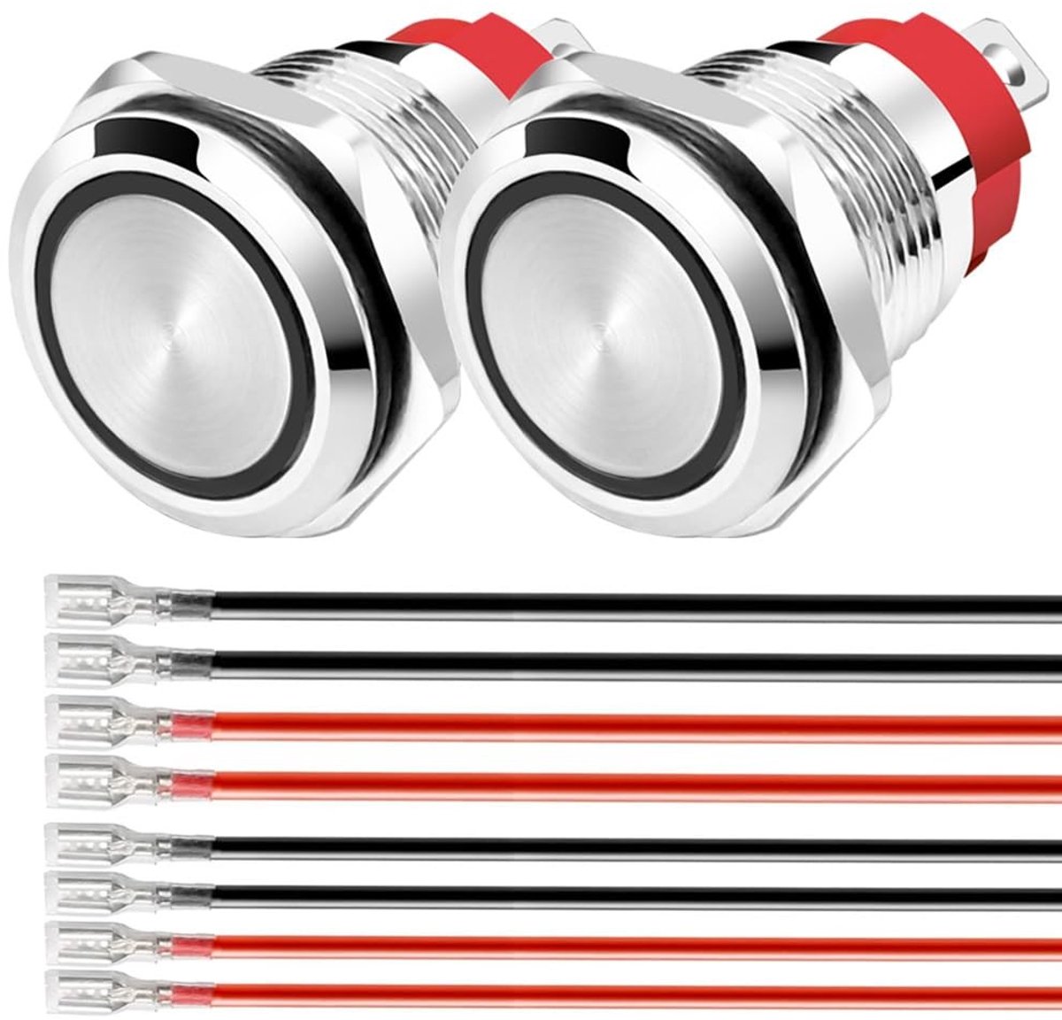 aladdien - Drukknopschakelaar - Waterdicht - 16mm - Vergrendelende LED - 15A Schakelvermogen - Geschikt voor Elektrische Toepassingen