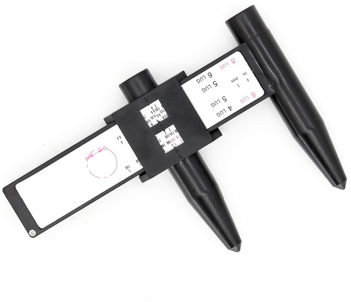 Allecto - Gatcirkelmes - Meetmeter velggat mes - Handgereedschap - 4 5 6 8-gatenpatroon - Voor stalen en aluminium velgen - Precisie en gebruiksgemak