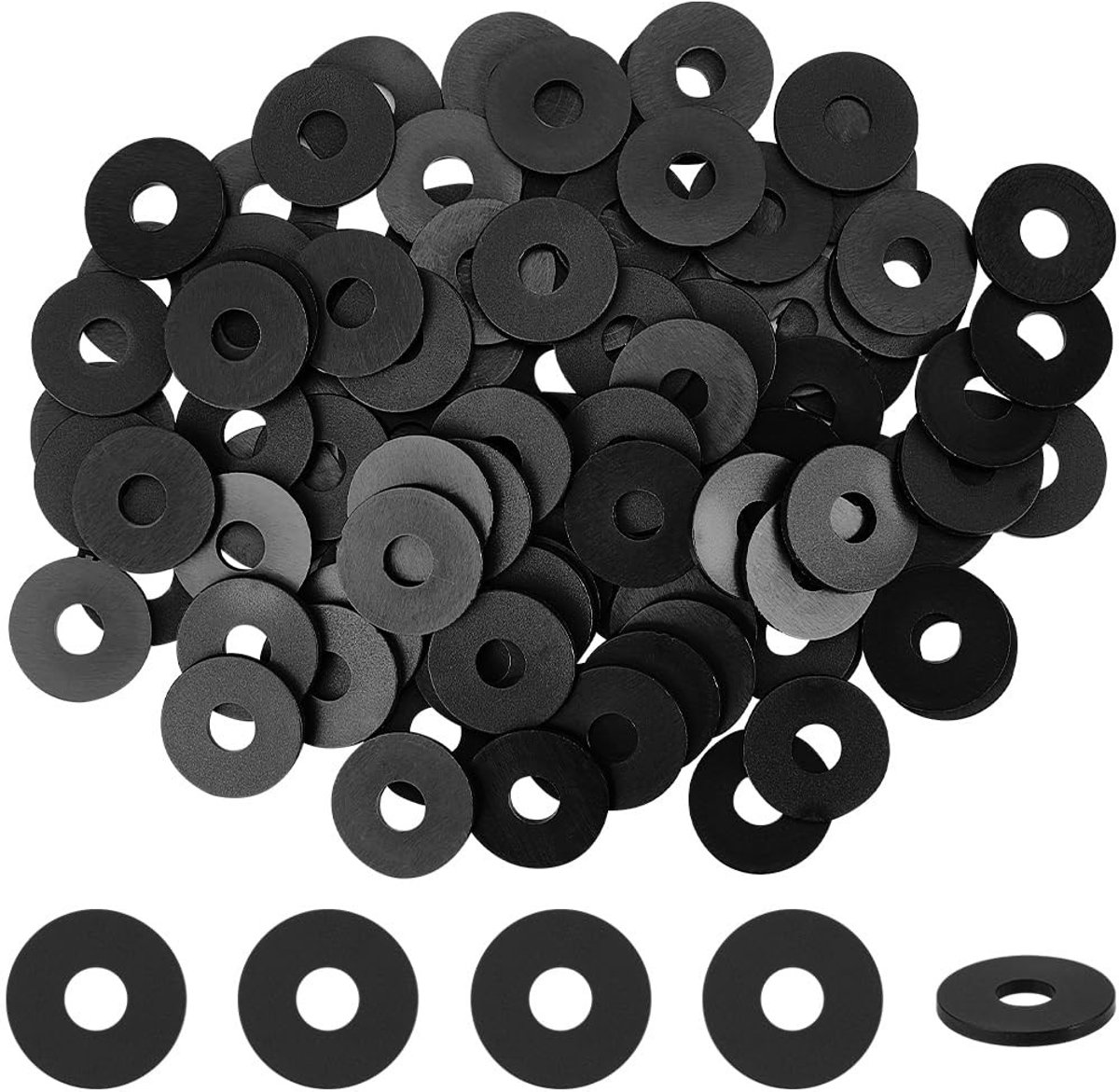 ONF3 - Nylon Vlakke Ringen - 100Pcs Set - Gasket Vervanging voor Waterleidingen - Tuinfaucets - Duurzaam Materiaal - Handig Onderdeel - Voor Klu...
