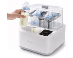Nuvani 8-in-1 Flessen Sterilisator met Droogfunctie – Steriliseer & Droog 6 Babyflessen – Inclusief Flessenwarmer, Stoomkoker & Accessoires