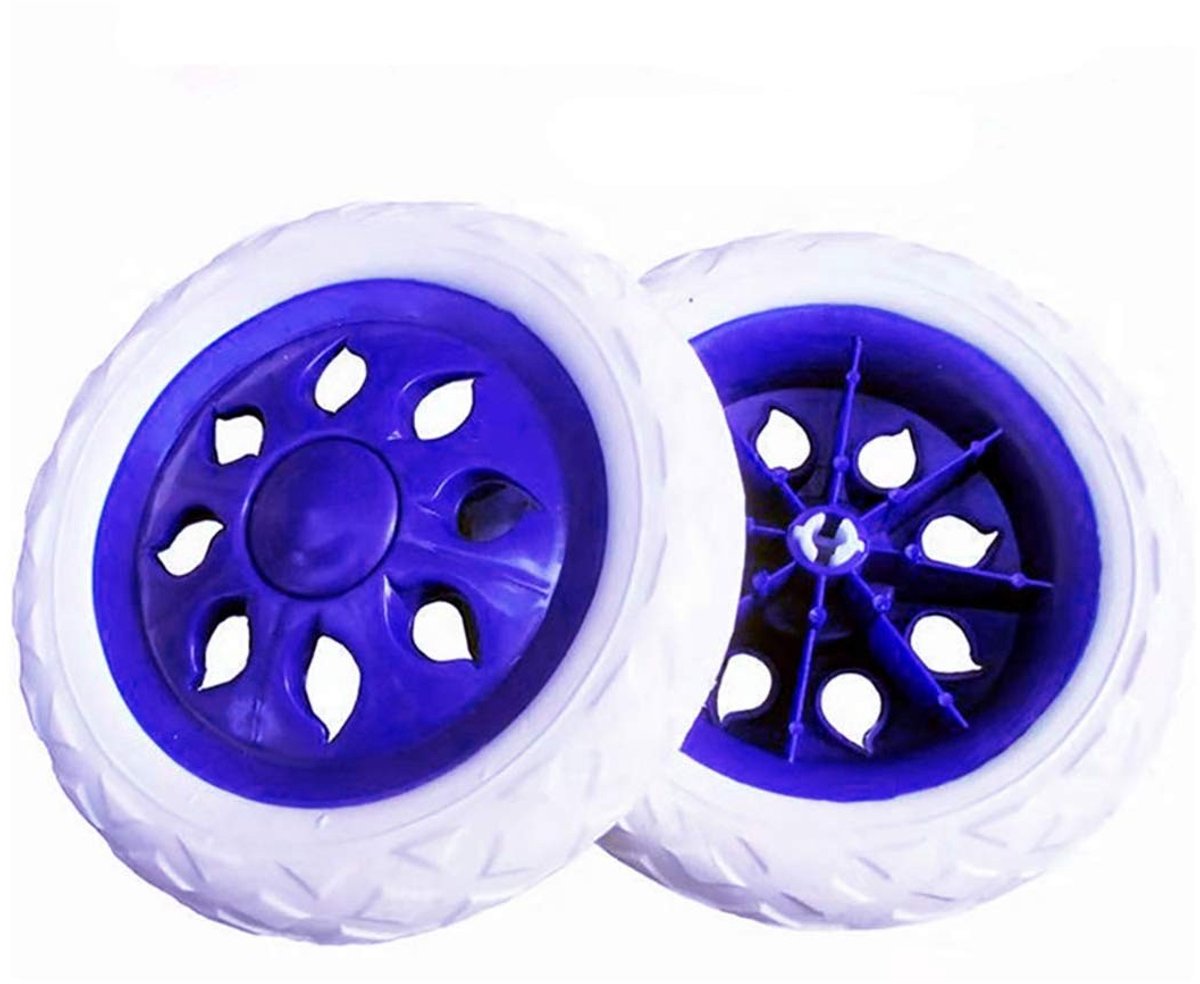 Set van 2 Blauwe Winkeltrolley Wielen - Duurzaam en Lichtgewicht