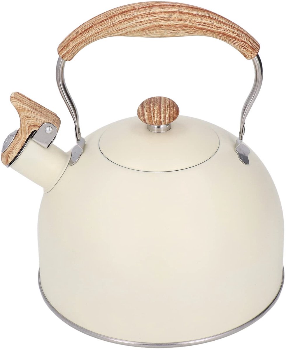 ONF3 - Waterkoker - Rvs met Houten Handvat - Geschikt voor Inductie en Gas - Snel koken - Duurzaam ontwerp - 2.5L inhoud - Geschikt voor dagelij...
