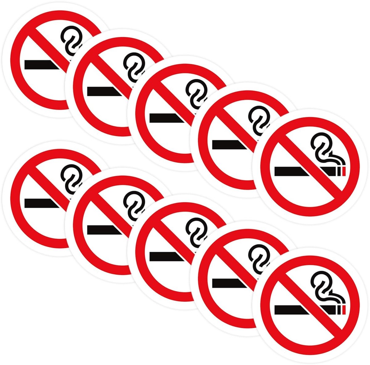 aladdien - Rookverbodsstickers - Zelfklevend - Waterdicht - Rood en zwart - Rookverbod borden - Geschikt voor bedrijven en scholen