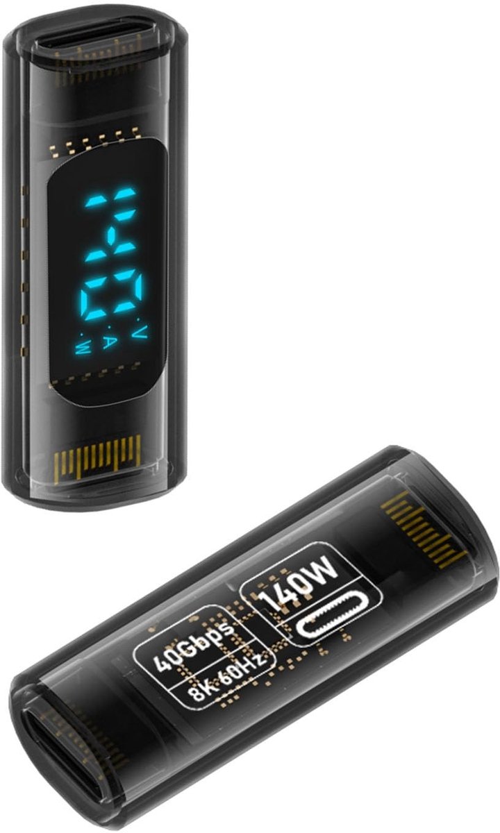 QIANRENON USB4.0 C Digital Display Adapter - 8K@60Hz, PD140W, Thunderbolt 3/4, 2 stuks