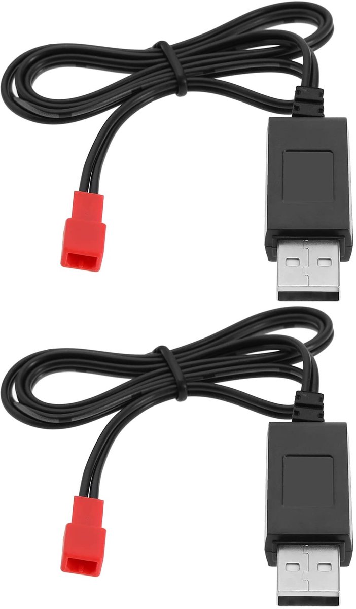 Store_8 - Li-po Batterij Oplaadkabel - Geschikt voor RC Drone en Quadcopter - USB aansluiting - Vrouwelijke Plug - 2 Stuks - 3.7V Oplader