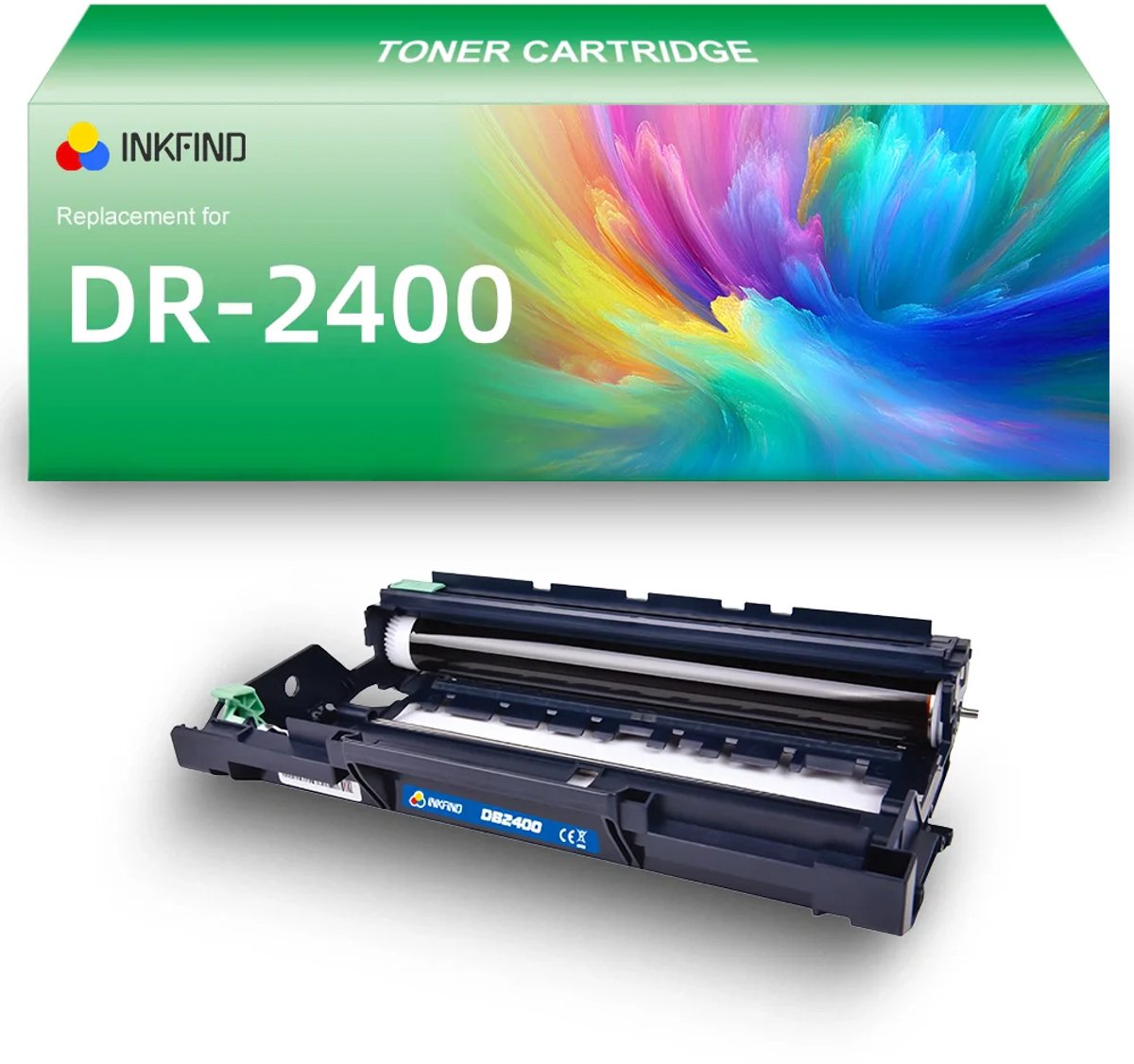INKFIND DR2400 drum unit (geen toner) compatibel met Brother DR2400 DR-2400 - 1-pack Zwart