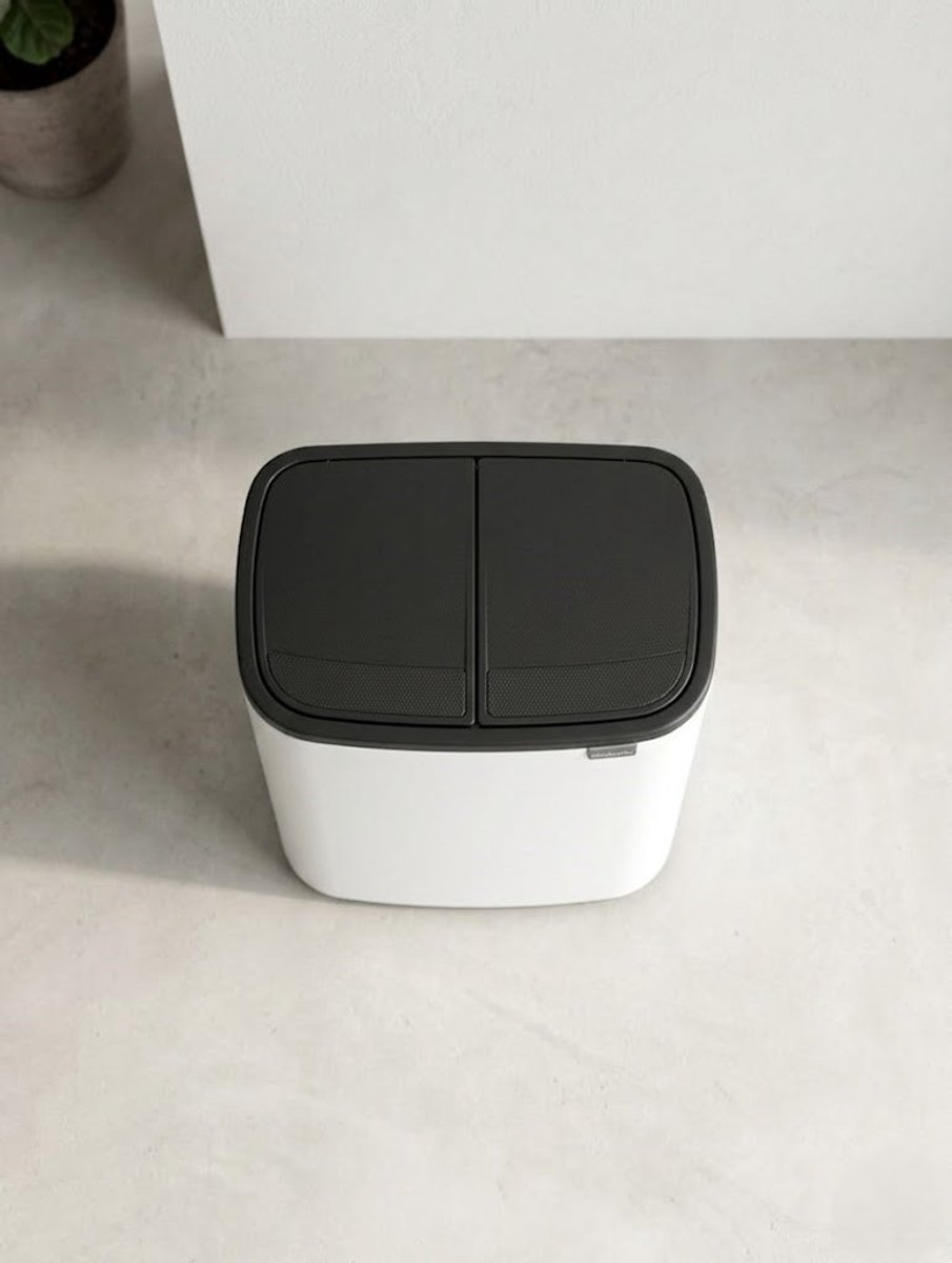 Luxe Afvalscheidingsprullenbak 32L met Pedaal en Soft-Close Deksel – 3 Vakken (2x6L + 20L) – RVS Zilver/Zwart – Rechthoekige Keuken Prullenbak – Duurzaam & Hygiënisch Ganeey