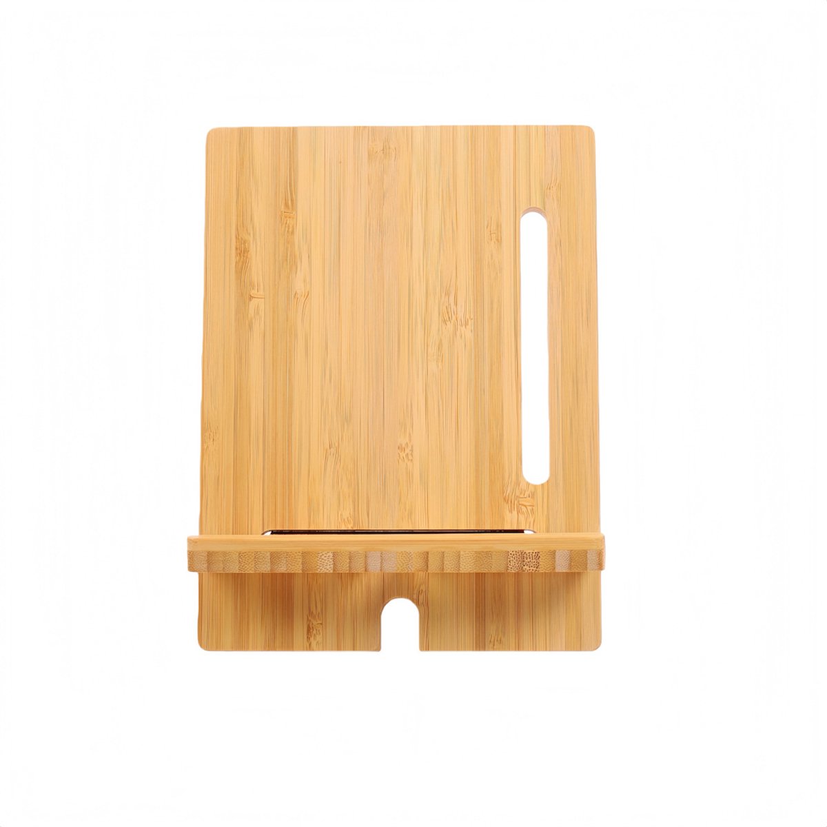 Decopatent - Universele Telefoonhouder / Tablethouder - Telefoon houder van Bamboe hout - tablet / iPad houder - standaard voor gsm Afm Staand: 15x20x0.8 Cm - Afm Liggend: 20x15x0.8 Cm. — cadeau in Telefoon & Tablet - foto 2