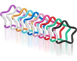 Kleurige Ster Carabiner Haak Set van 10 - Aluminium Sleutelhanger voor Outdoor Activiteiten en DIY Projecten