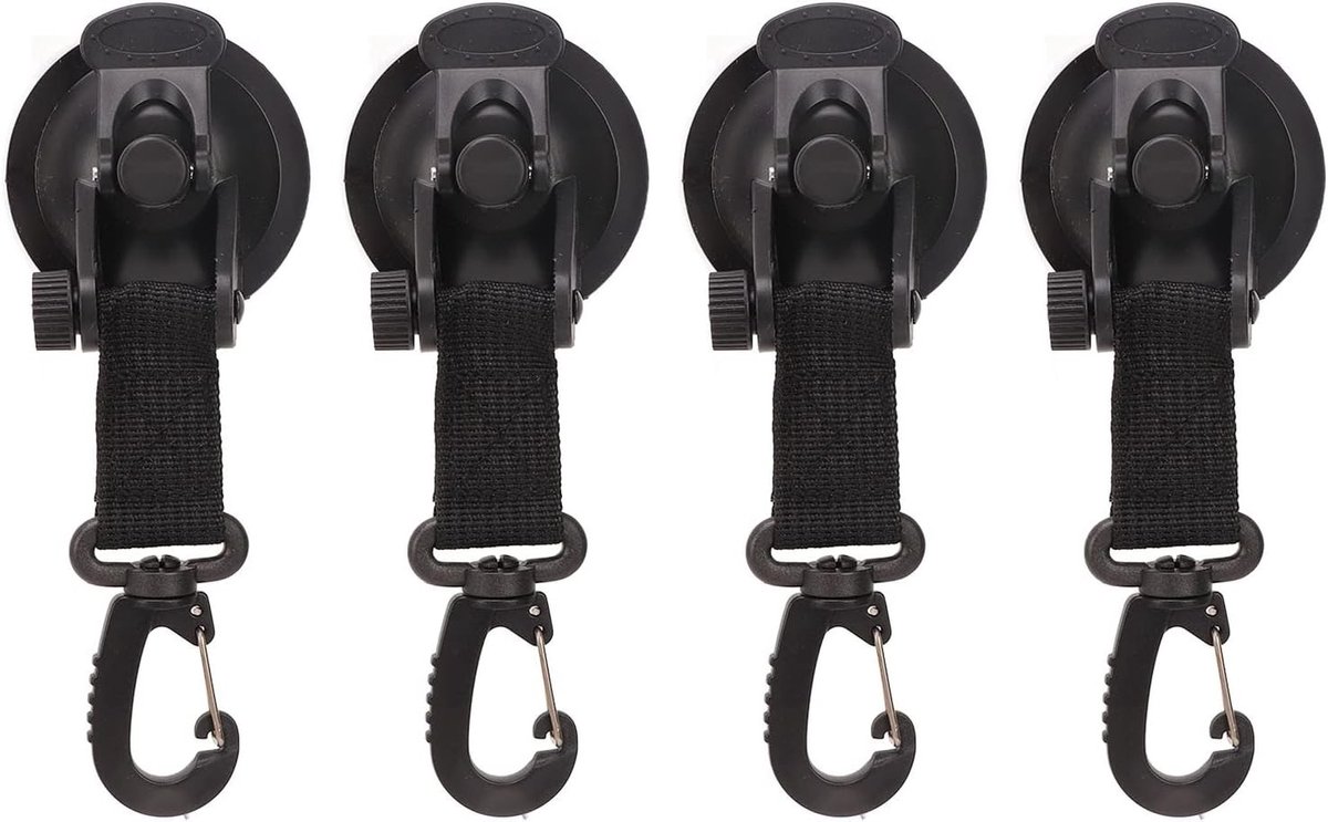 Set van 4 Sterke Zuignappen voor Camping, Caravan en Huishoudelijk Gebruik - Ideaal voor Tent, Schaduwzeil en Tensioner
